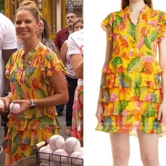 Farm Rio Yellow Beaks and Banana Tiered Ruffle Dress - Picture 10 of 12